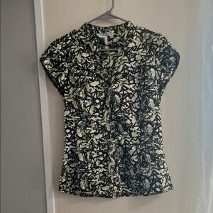 Fred David Abstract Green and Black Blouse